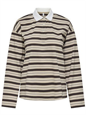 ONLAminah Life Stripet Polo - Nomad/Black Coffee